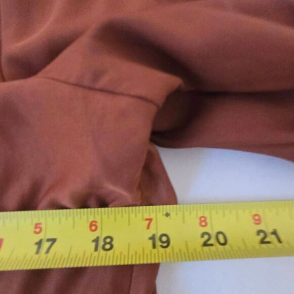 Additions By Chico's Women's Split Neck Embellished Tunic Blouse Brown Size 1/M - Picture 7 of 11